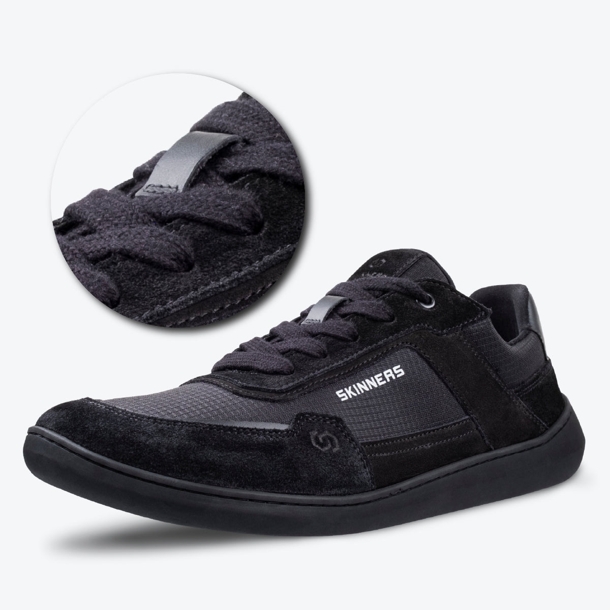 Textile Shoelaces Black Wide