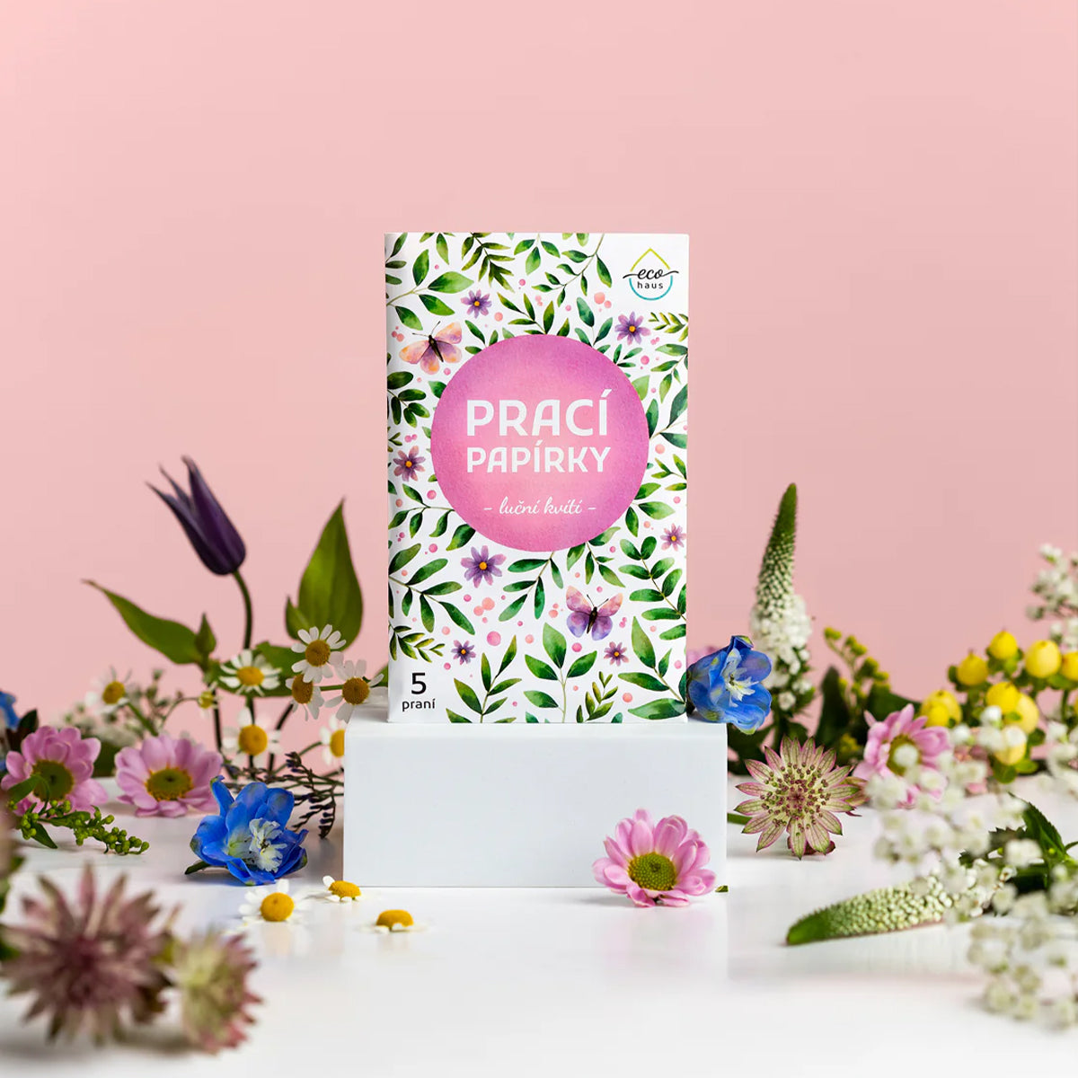 Waschpapier für Socken und Schuhe mit Wiesenblumen, 5 Stück