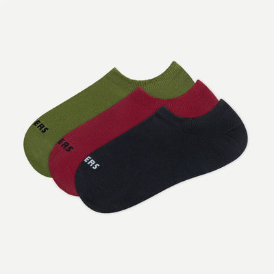 Ponožky No Show mix Carmine/Moss/Black (trojpack)